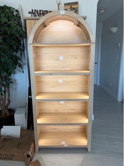 New white wood arched cabinet