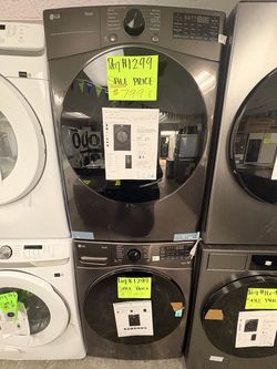 LG dark stainless steel washer and dryer set