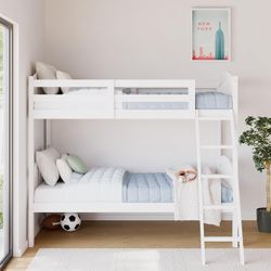 White Twin Size, Bunk Bed for Sale (Storkcraft Long Horn)