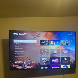 70” Onn Roku Television With TV 90* Pull Out Mount, Included! 