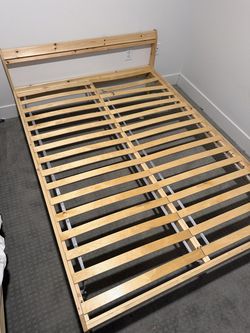 NEIDEN Bed frame, pine/Luröy - Full Size