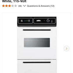 24 in. Single Electric Wall Oven in Whit e, 115-Vol