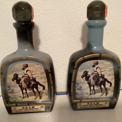 Vintage Jim Beam Decanters (2) - Frederic Remington - EMPTY