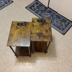 Two End Tables With Charging Ports!