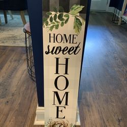 30 Inch Tall Porch Welcome Sign W/ Saying Home Sweet Home, Weather Resistant, Thick Resin Material, Can Be Hung, Leaned On Porch. Great Way To Welcome