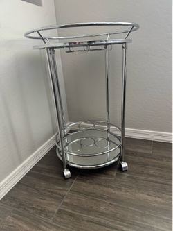 Silver Mirrored Bar Cart