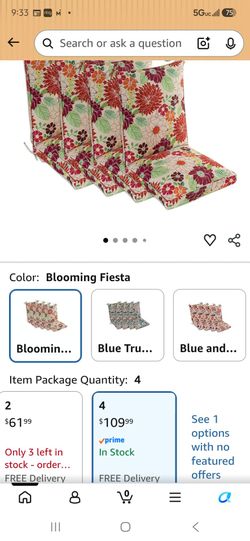 Set of 6 Makimoo Blooming Fiesta Outdoor Dining Chair Cushions