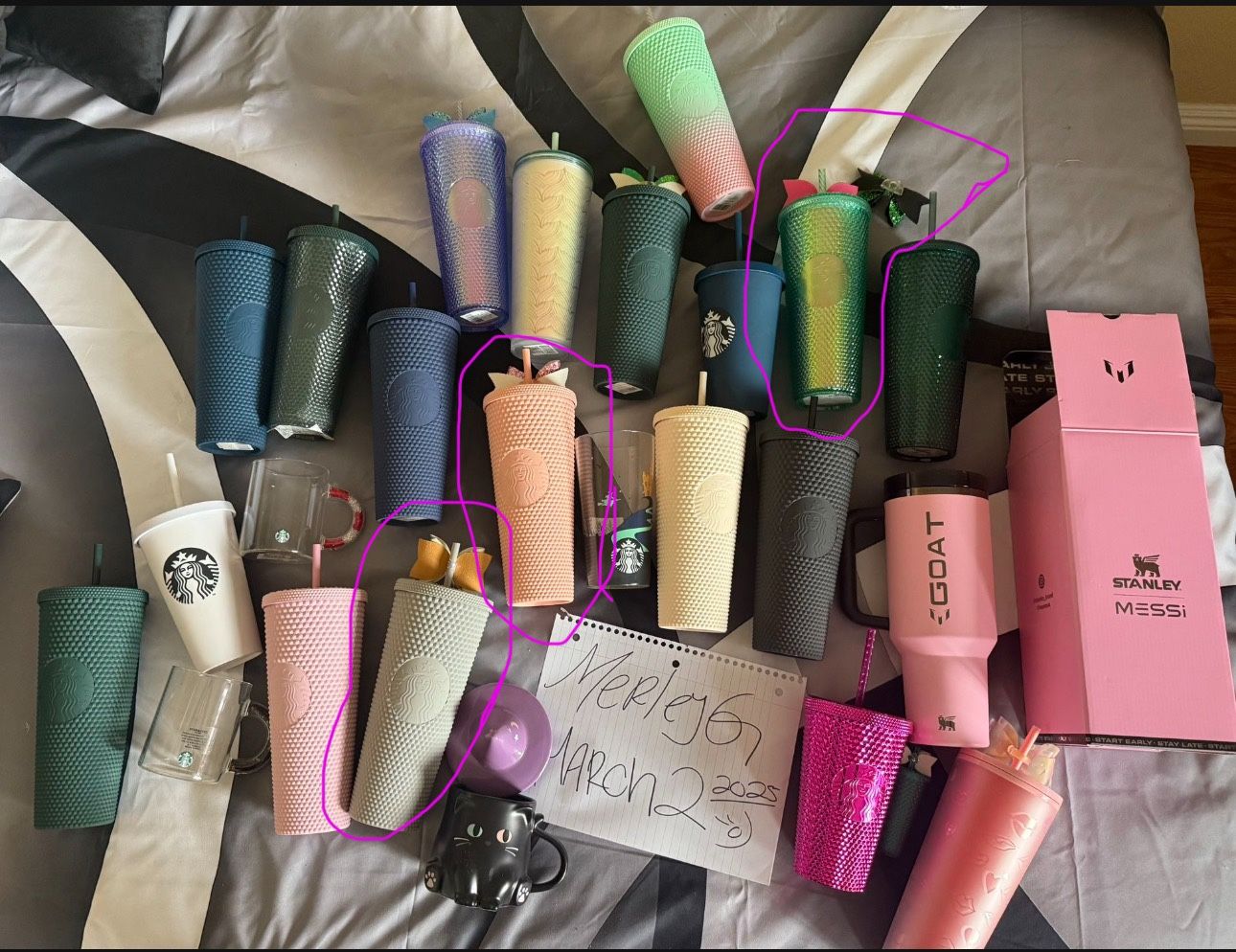 Starbucks 24oz Tumblers And All Bow Toppers