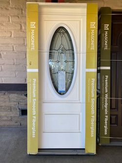 Masonite 36in. x 80in. 2 Panel Left and Right Hand Inswing Front Door