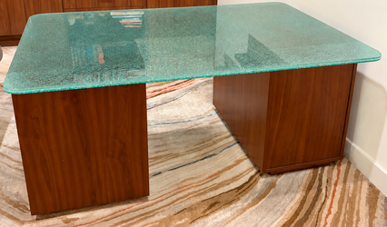 Stunning Contemporary Executive Desk with Designer Glass Top