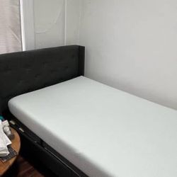 Twin Size Bed Frame with Memory Foam Mattress