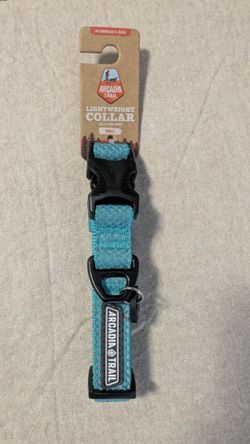 Arcadia Trail Lightweight Nylon Dog Collar Size S Blue Aluminum D-Ring
