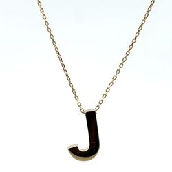 Woman’s Ladies 14k Yellow Gold J Initial Pendant On a 18” Inch Chain Necklace GP3120275