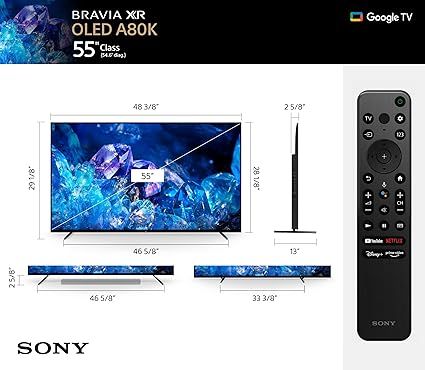 Sony OLED 55 inch BRAVIA XR A80K Series 4K Ultra HD TV: Smart Google TV with Dolby Vision HDR and Exclusive Gaming Features for The Playstation® 5 XR5