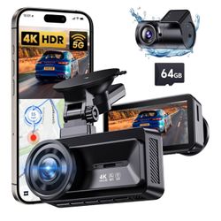 Dash Cam Front And Rear Free 64GB Card