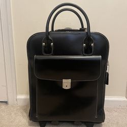 McKleinUSA La Grange Ladies Rolling Briefcase With 15.4" Laptop Pocket, Black Leather ($177 new)
