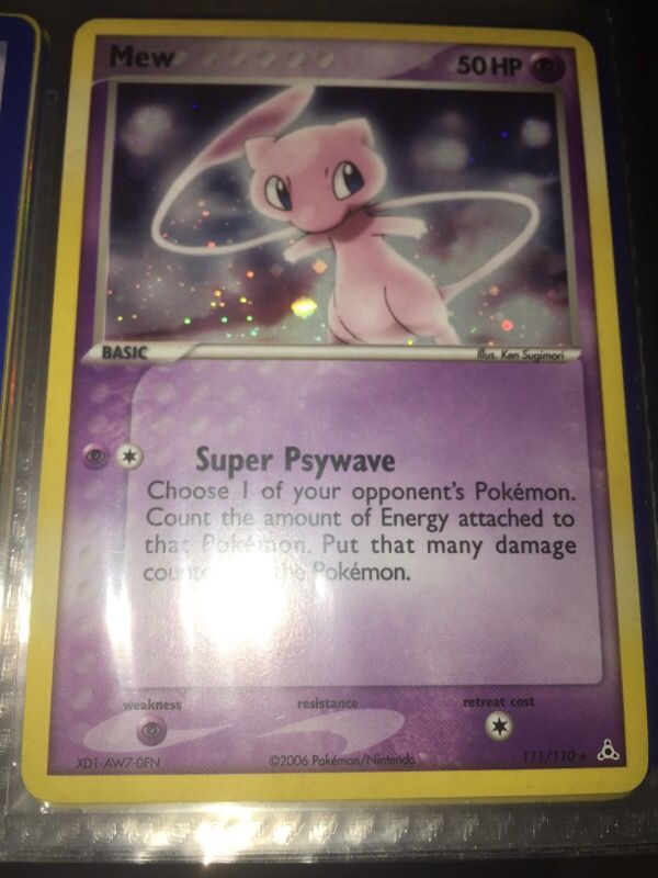 Mew 111/110 Ultra Secret Rare Mint Pokemon card (if this card is PSAd this will be the 1 of 7 Mint 2006 Secret Rare Mew cards in the world)