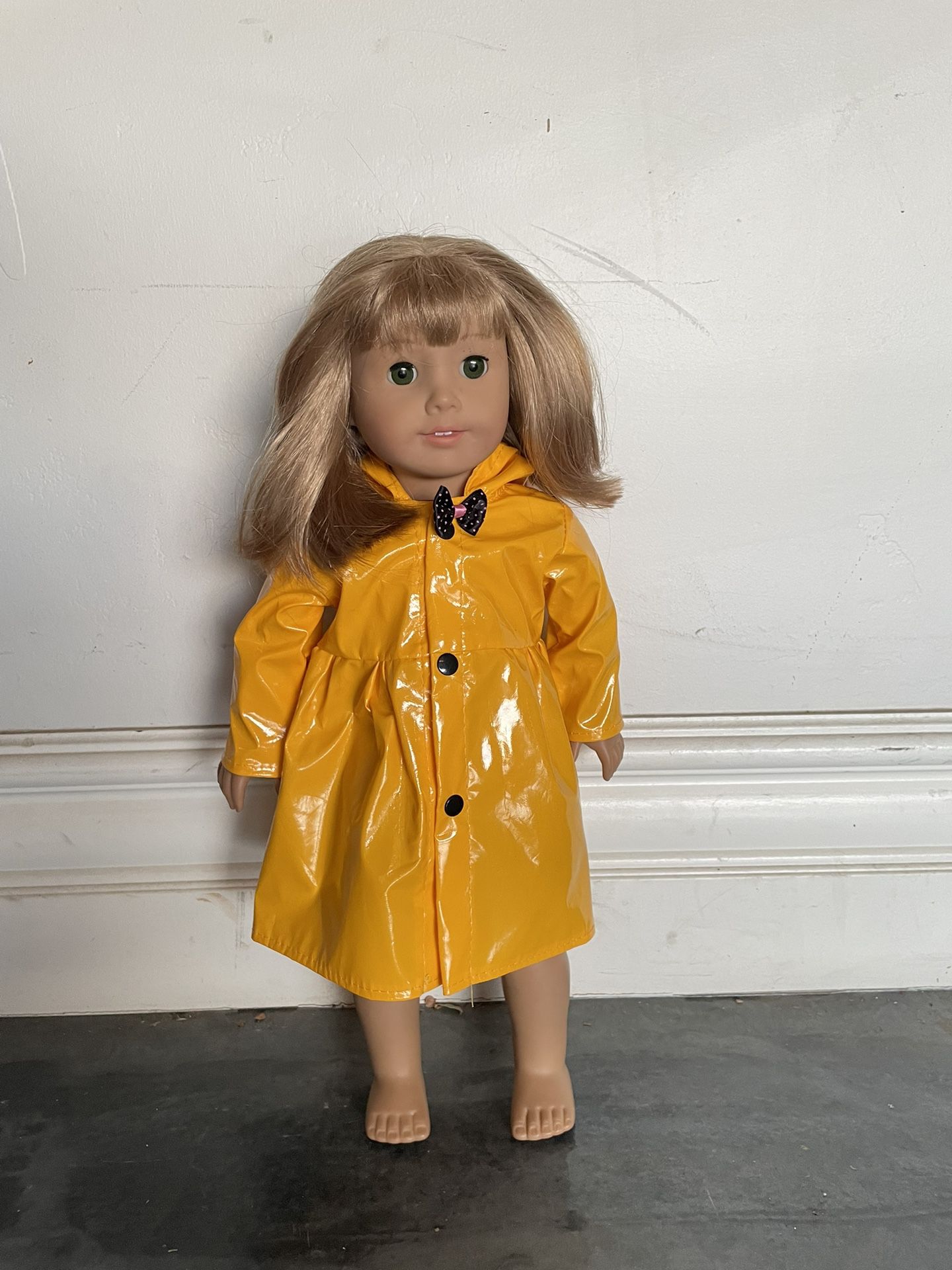 American Girl Doll With Rain Coat