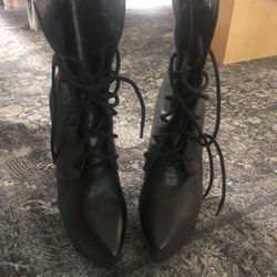 ALDO Leather Lace up Wedge Boots, Size 39