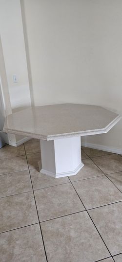 Octagonal Granite-Top Dining Table