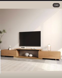 Model 63"-94" Extendable Natural TV Stand with Storage