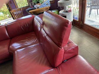 Voss leather sale power reclining sectional