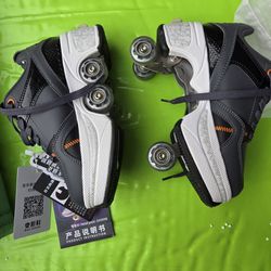 Double-Row Deform Wheel Automatic Walking Shoes Invisible Deformation Roller Skate 2 in 1 Removable Pulley Skates Skating Parkour

