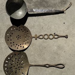 Antique brass spoons