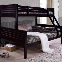 Bunk Beds Frame Twin Over Twin Size Color Espresso Or White 