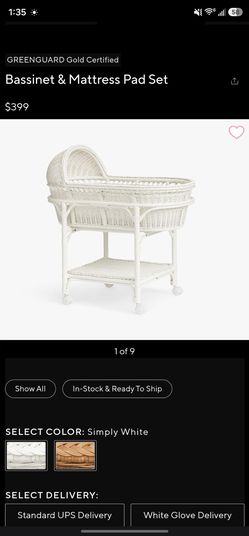 Pottery barn wicker bassinet