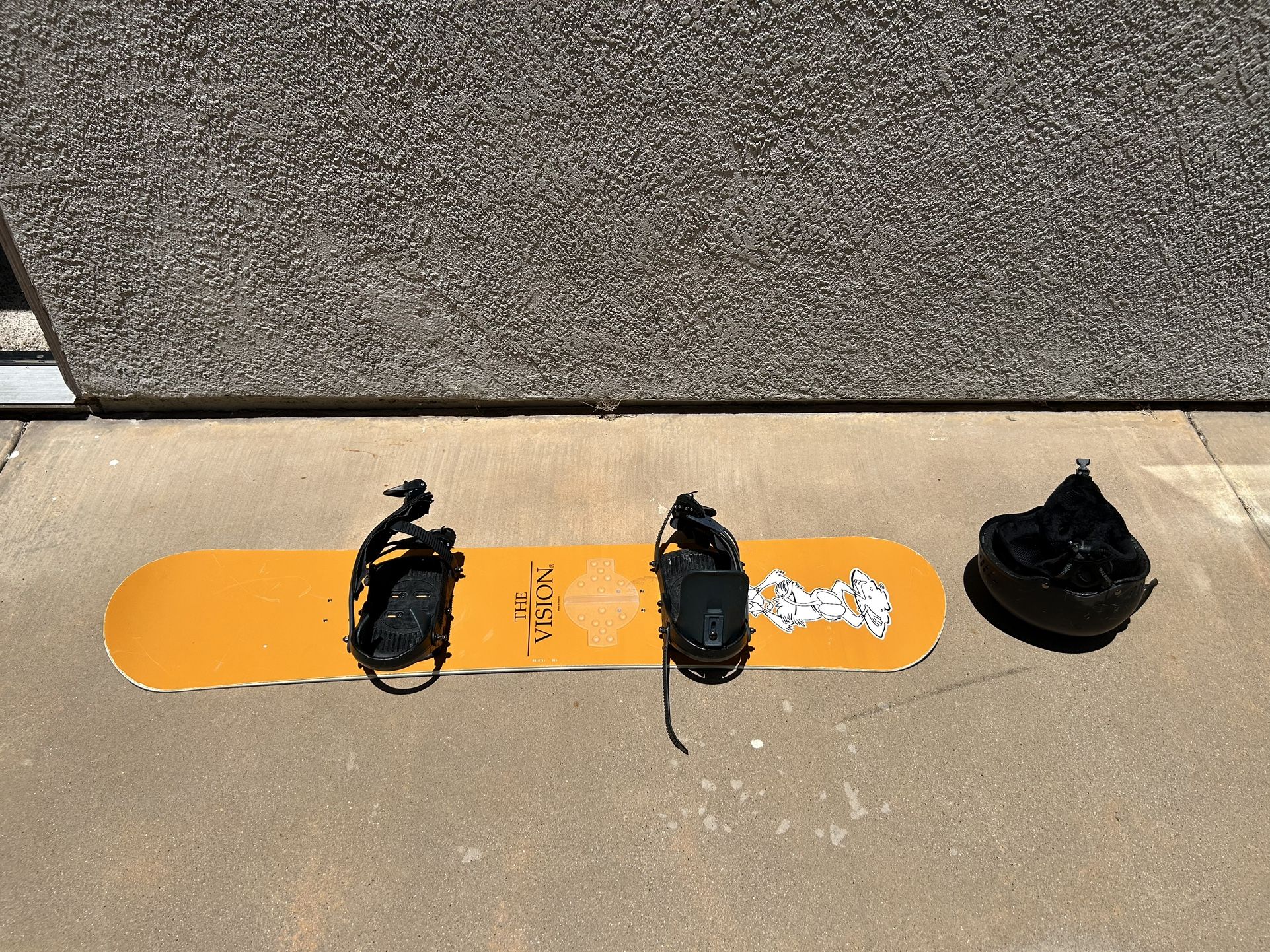 Snowboard and Helmet