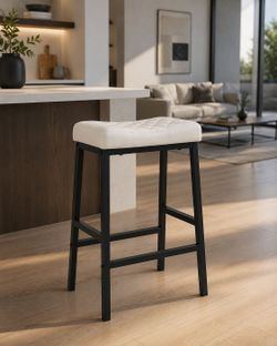 Backless Bar Stools - Industrial Style (-White) (set of 3)