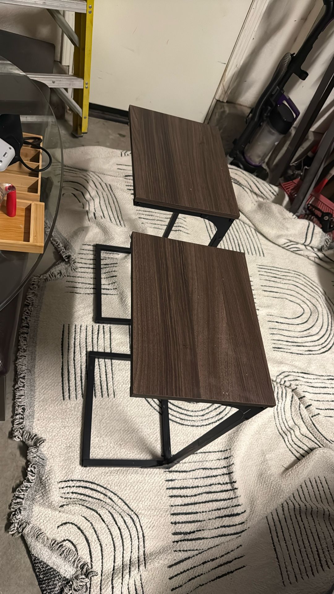(2) C Shape Metal End Tables