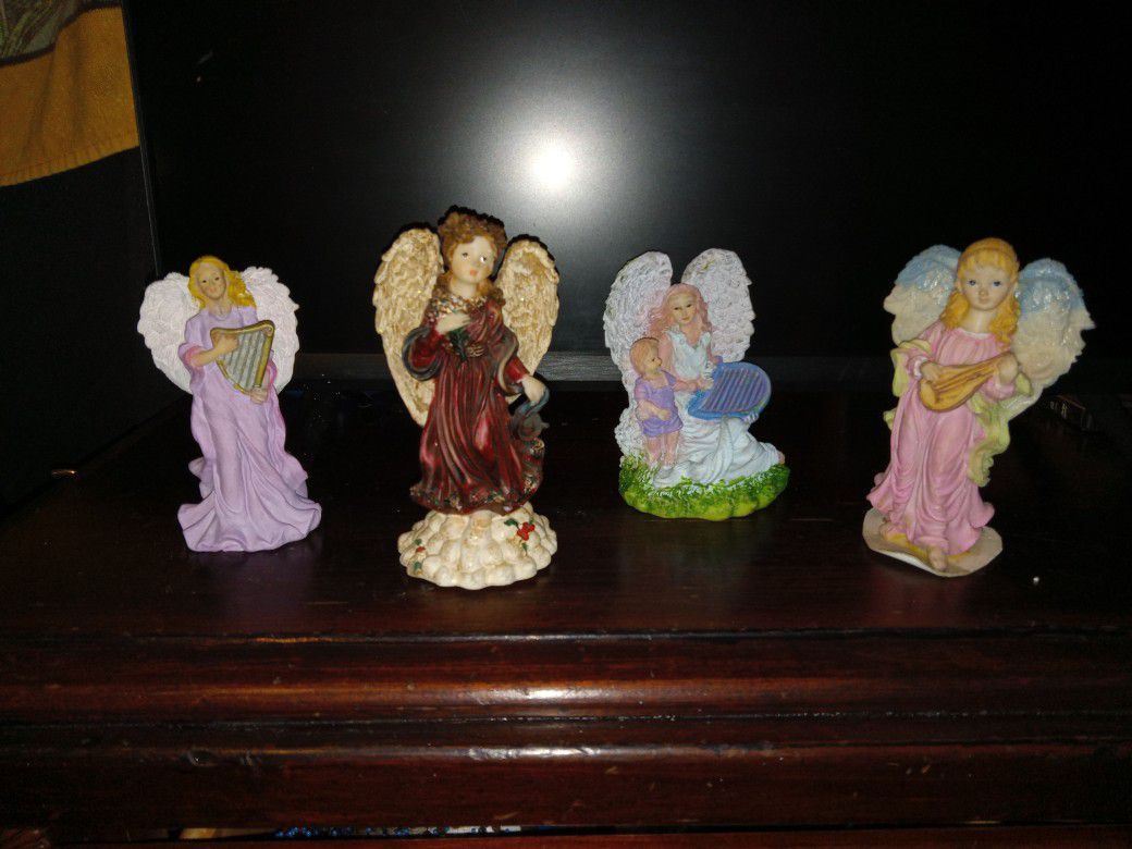 Plaster And Poly Resin Angel Figurines