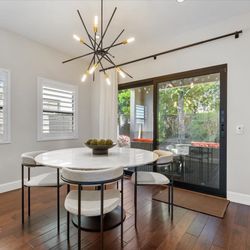Marble Dining Table + 4 Dining Chairs 