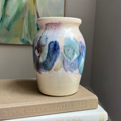 Handcrafted Abstract Lidded Canister ( H9" ) firm on price 