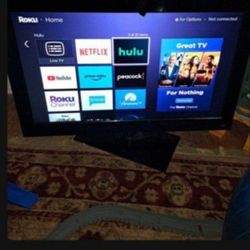  37"FLAT SCREEN LCD HDTV W/ROKU & REMOTE