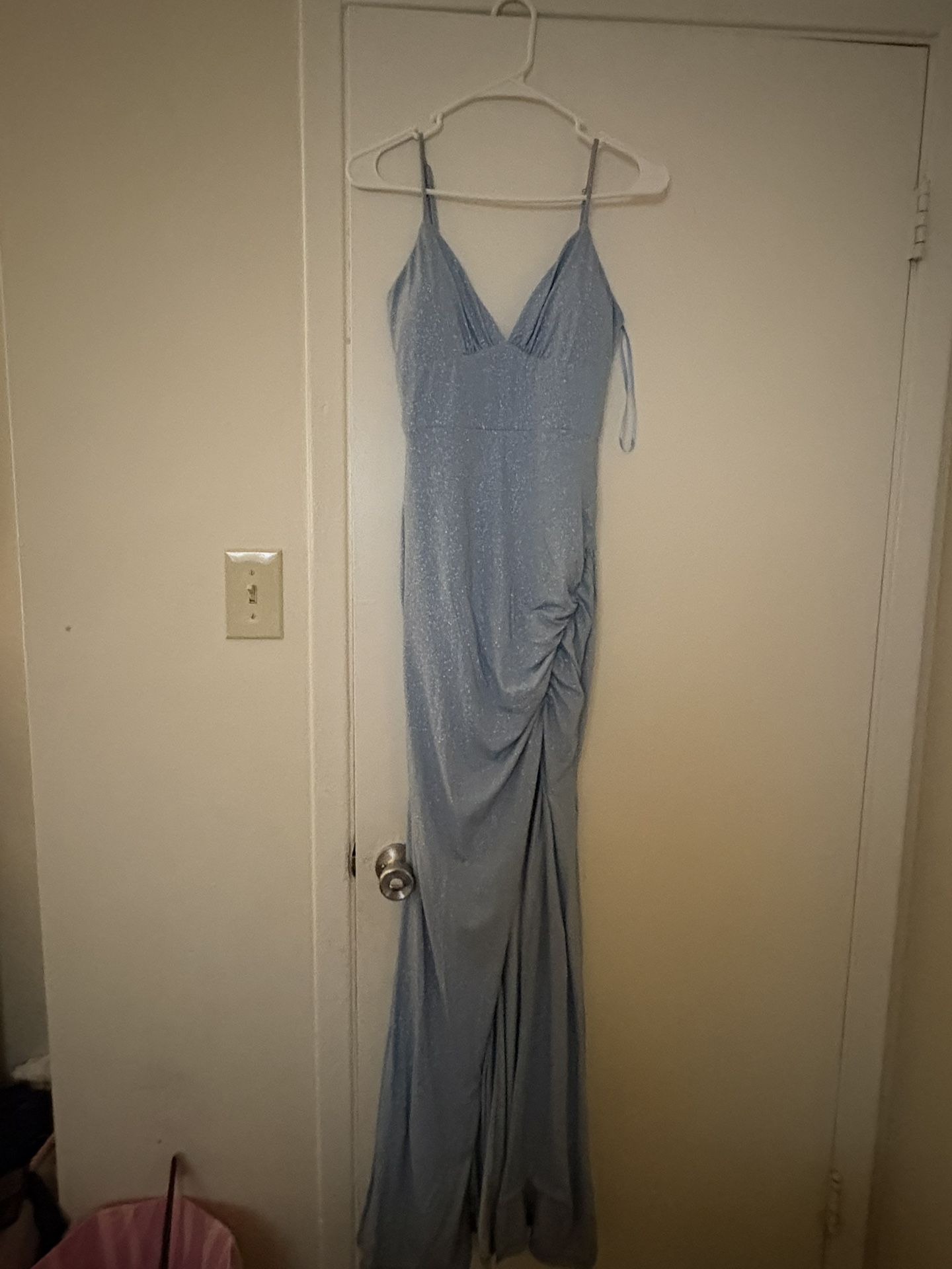 Blue Glittery Maxi Dress