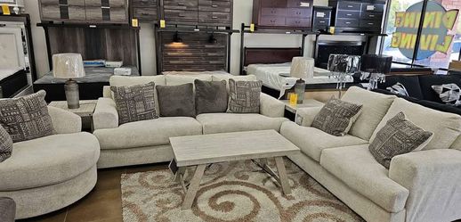 New 3pc Sofa Loveseat & Swivel Chair Living Room Set