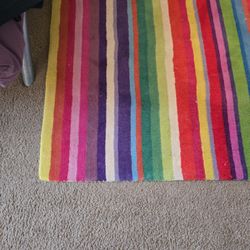 5x7 Wool Rainbow Stripe Rug