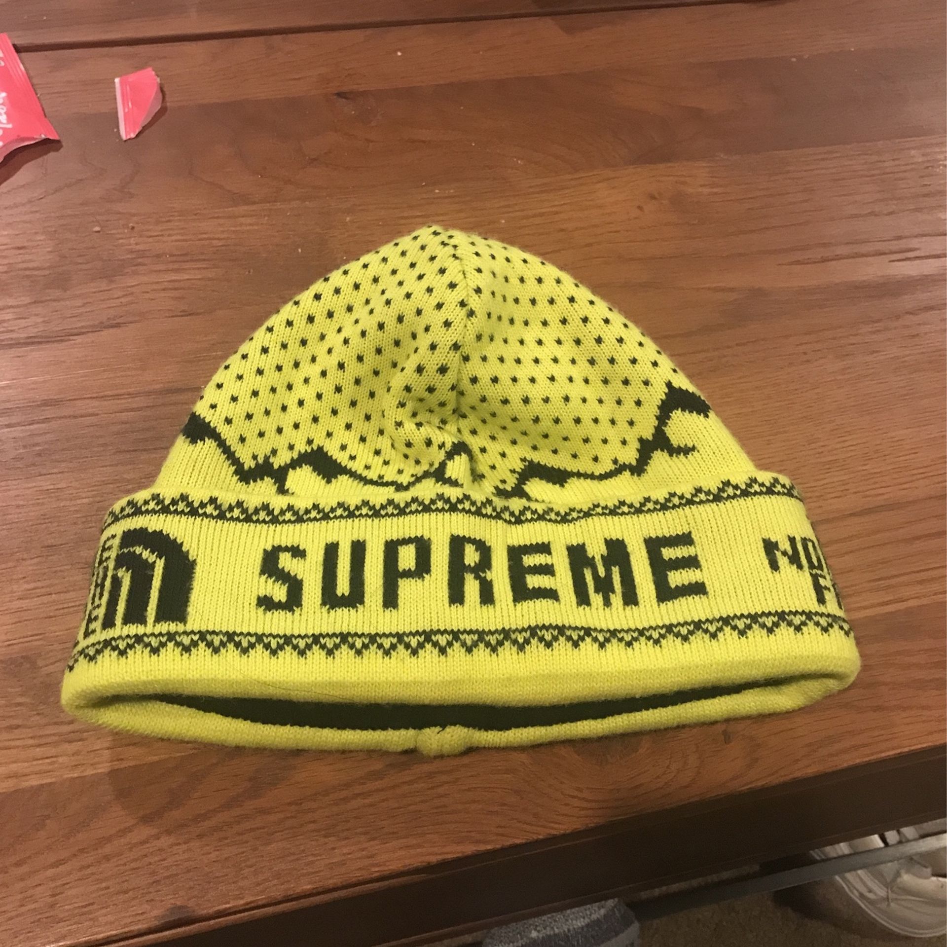 north face supreme beanie