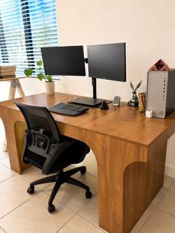 Large L-Shaped Wood Desk