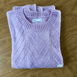 Croft & Barrow Women’s Lavender Crew Neck Long Sleeve Knit Sweater Top size XL