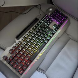 Aluminum LED Backlit Wired Gaming Keyboard