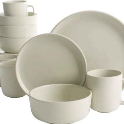 Gibson Home Zuma 16 Piece Round Kitchen Dinnerware Set, Dishes, Plates, Bowls, Mugs, Service for 4