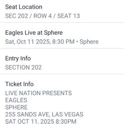 Eagles Today At The Sphere 