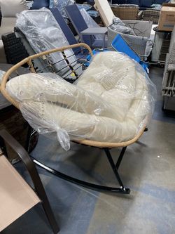 Wicker Rocking Chair with Cushion