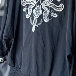 Beautiful Alfani Embroidered Blouse Size M Elegant And Stylish $20