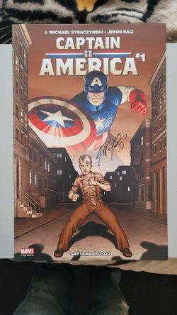 Marvel Captain America #1 Poster Autographed Sdcc2023 