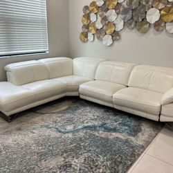 Toronto White Leather Sofa